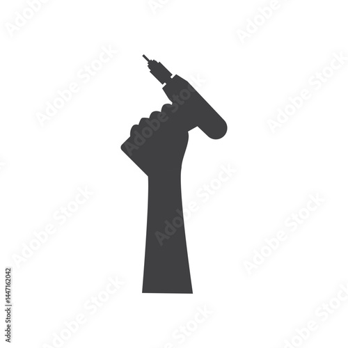  hand holding a cordless drill