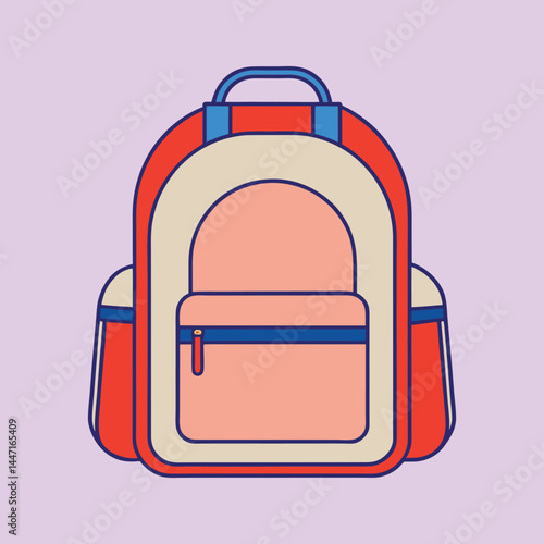Colorful backpack illustration perfect for back to school designs and applications