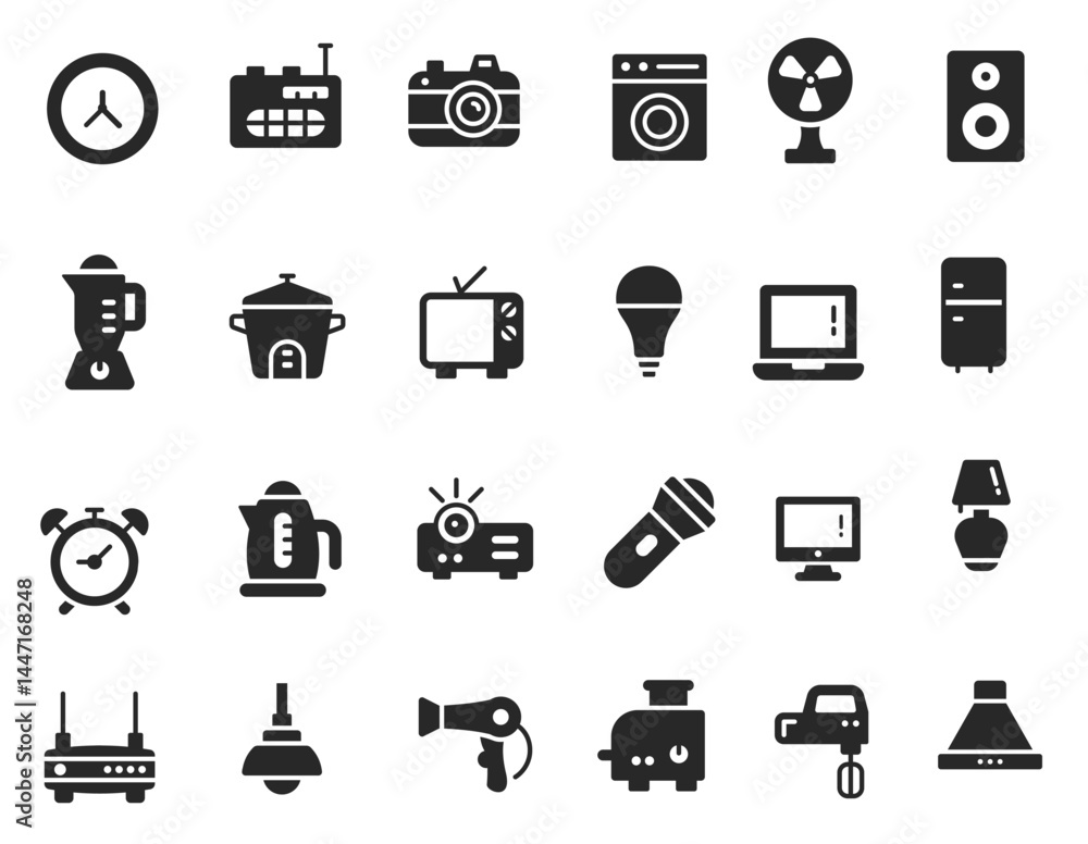 Home appliances icons set . vector Home appliances icons set . vector