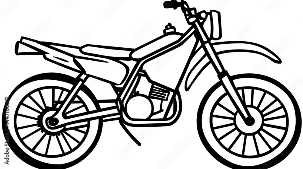 Fototapeta premium Motorcycle Silhouette Illustration, Transparent Background, Vector Art