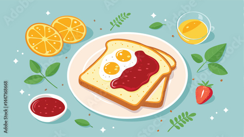 -vector-ad-banner-of-morning-toast-and-jam--illust.eps
