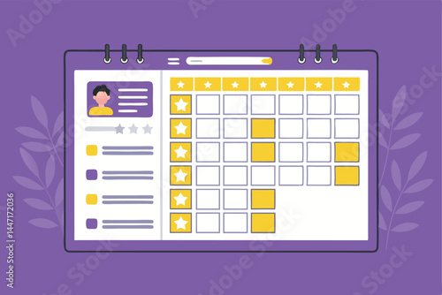 Design a vibrant vector background depicting a social media planner screen, showcasing calendar views, content scheduling, and analytics dashboards.