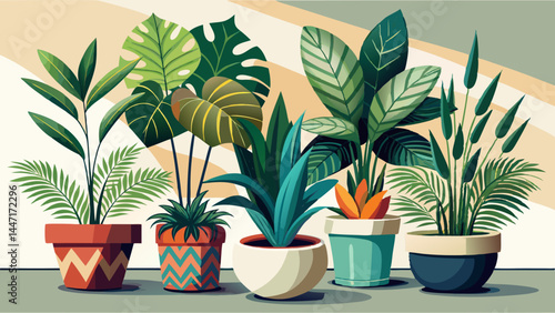 Carefully arranged indoor plants housed in designer pots.
Realistic rendering adds depth to every leaf and edge.
The white background keeps focus on texture and shape.
A clean and refined look for any