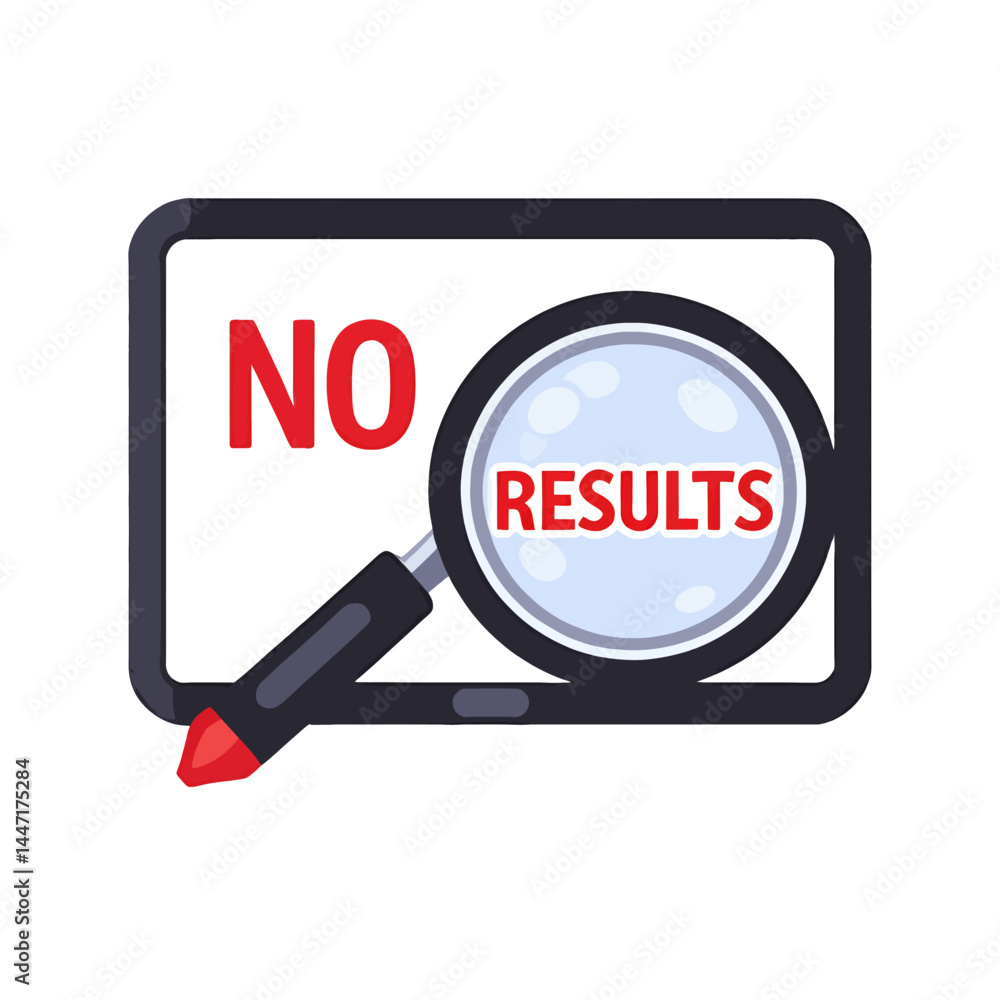 No Results Found Concept Illustration_ Magnifying Glass on Tablet Displaying Empty Search_ Finding Nothing Online_ Search Query Returned Zero Matches No Results Found Concept Illustration_ Magnifying Glass on Tablet Displaying Empty Search_ Finding Nothing Online_ Search Query Returned Zero Matches