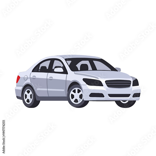 Silver Sedan Car Illustration_Sleek Vehicle Design_Automotive Graphic_Transportation Icon_Modern Car Image_Elegant Sedan_Car Enthusiast Visuals_Automobile Artwork