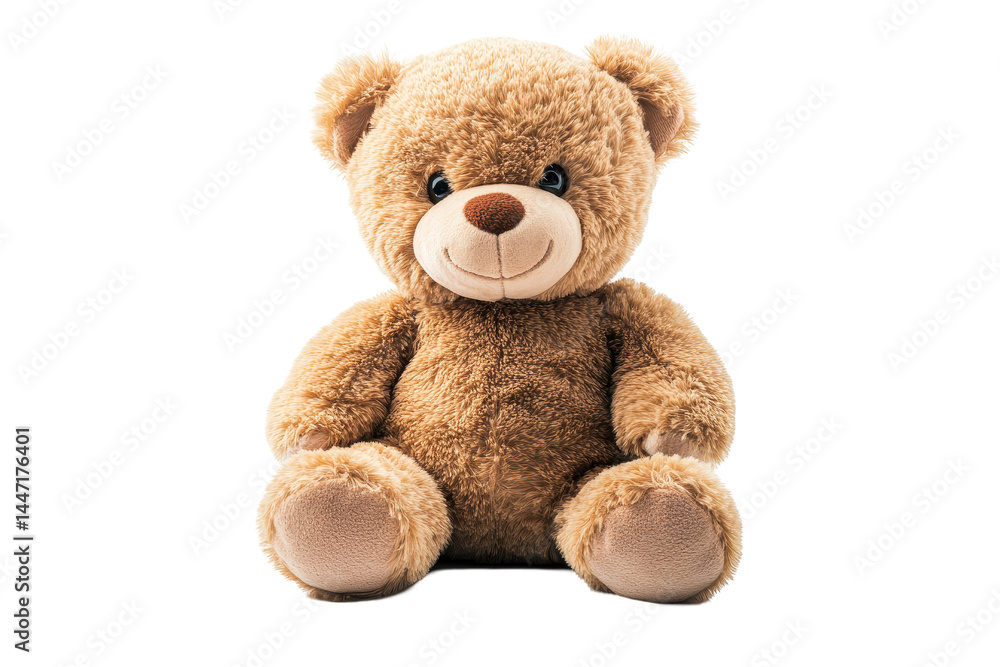 Light brown teddy bear with a friendly expression, positioned against a colorful and vibrant backdrop. Light brown teddy bear with a friendly expression, positioned against a colorful and vibrant backdrop.