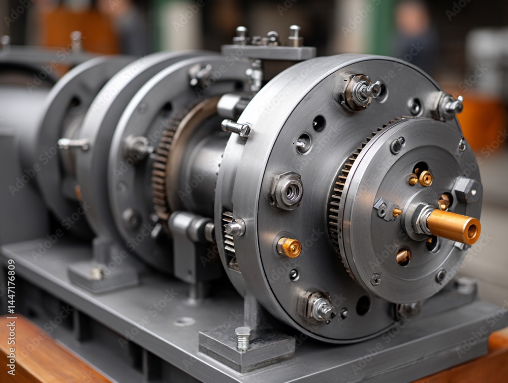 Intricate mechanical marvel gleaming gears align Intricate mechanical marvel gleaming gears align