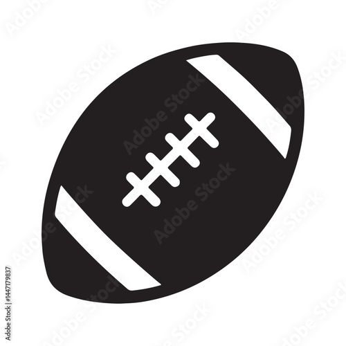 American football ball icon vector illustration. Rugby ball  silhouette isolated icon.