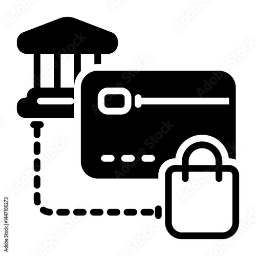 Credit card icon, glyph icon style