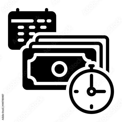 payment day icon, glyph icon style