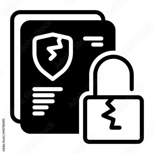 Unsecured icon, glyph icon style