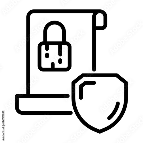 Secured icon, line icon style