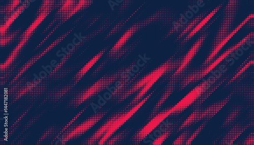 Halftone dots red and blue color pattern gradient grunge texture background. Vector illustration