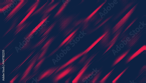 Halftone dots red and blue color pattern gradient grunge texture background. Vector illustration