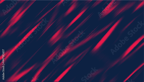 Halftone dots red and blue color pattern gradient grunge texture background. Vector illustration