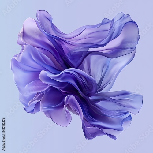 Fluid, flowing fabric in shades of lavender and light purple  Soft, ethereal aesthetic
