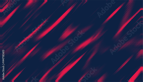 Halftone dots red and blue color pattern gradient grunge texture background. Vector illustration
