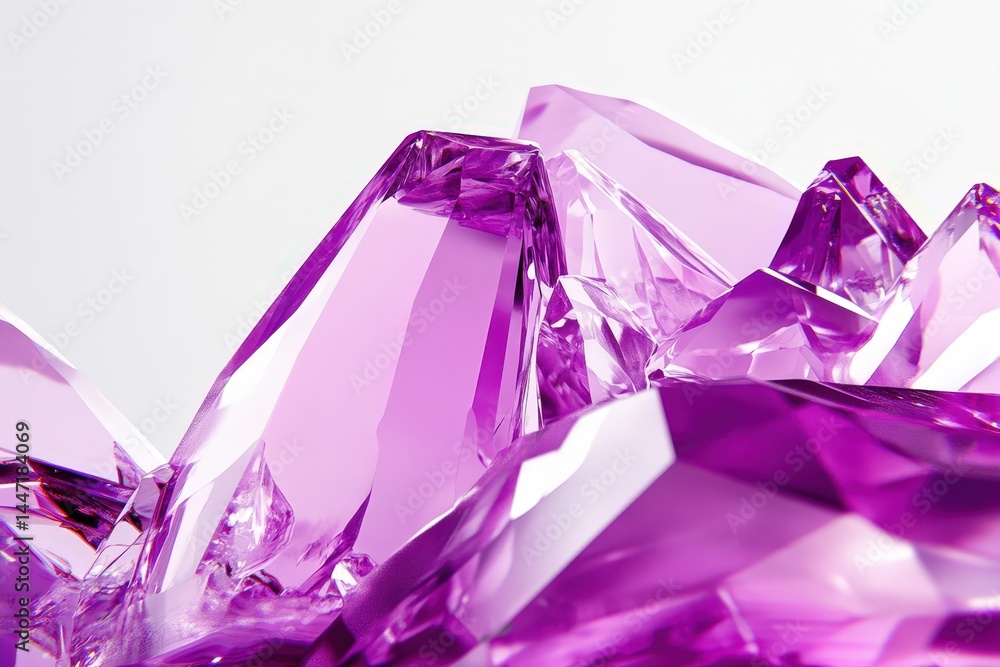 Close-up view of a cluster of vibrant purple crystals.