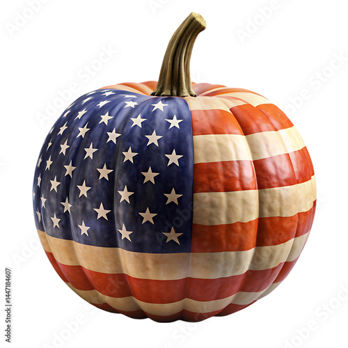 Patriotic Pumpkin: American Flag Decor for Fall