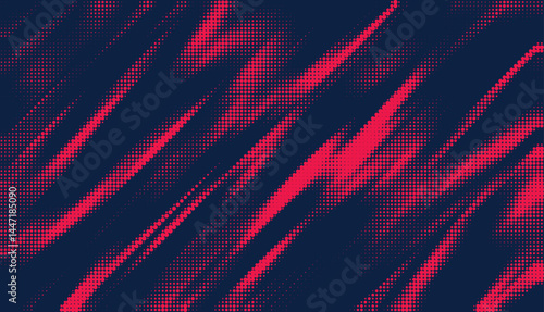 Halftone dots red and blue color pattern gradient grunge texture background. Vector illustration