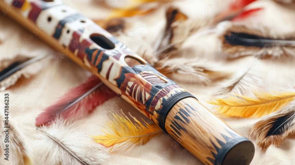 Naklejka premium Native American flute isolated on white background