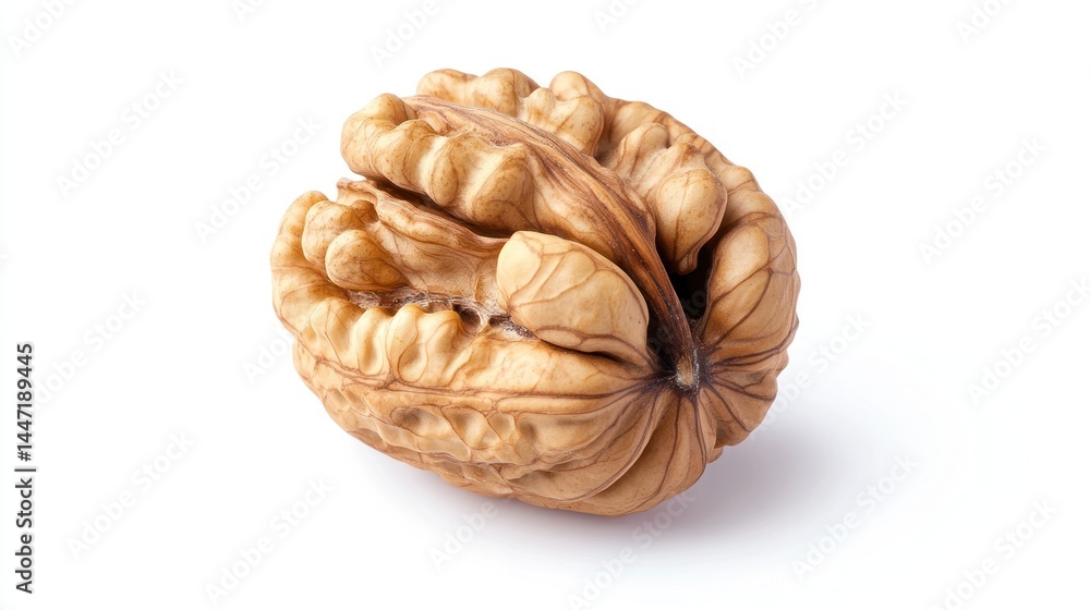 Single walnut, whole, close-up Single walnut, whole, close-up