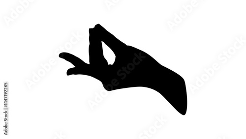 mudra hand symbol, black isolated silhouette