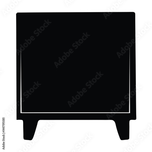 Simple Black and White Sandwich Board or AFrame Sign Illustration Vector
