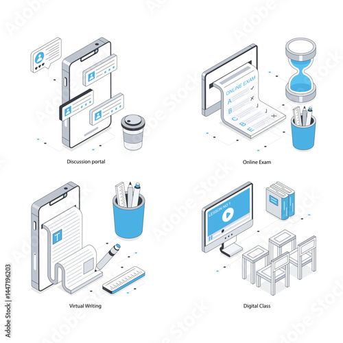 Set Of Online Education 11