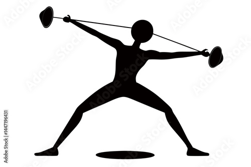 Silhouette of a man exercising