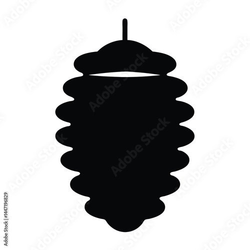 Stylized beehive silhouette with suspension loop, vector  simple illustration on white background