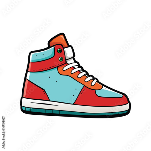 Sneaker vector illustration, stylish athletic running shoe design, modern sports footwear clipart