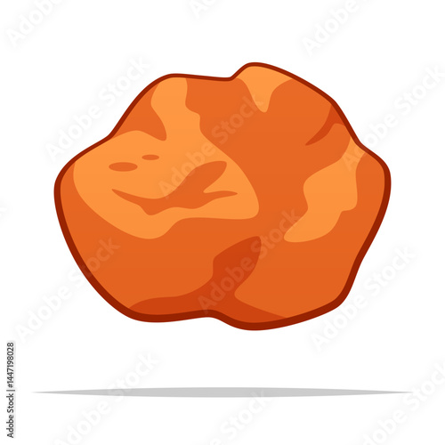 Piece of clay vector isolated illustration