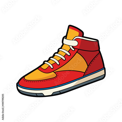 Sneaker vector illustration, stylish athletic running shoe design, modern sports footwear clipart