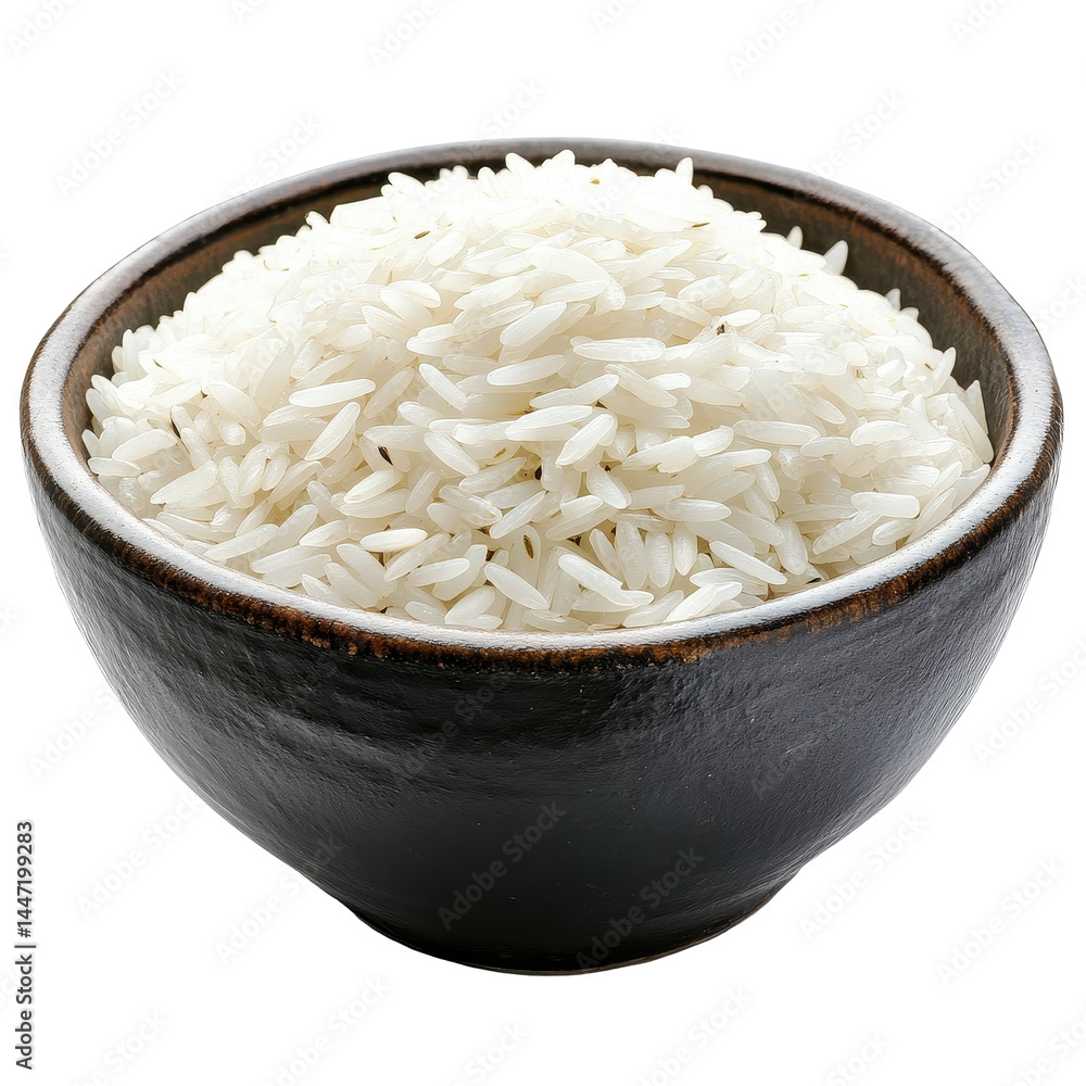 Bowl of white rice isolated on a Transparent background perfect for culinary presentations, Rice in a bowl isolated on PNG background Bowl of white rice isolated on a Transparent background perfect for culinary presentations, Rice in a bowl isolated on PNG background