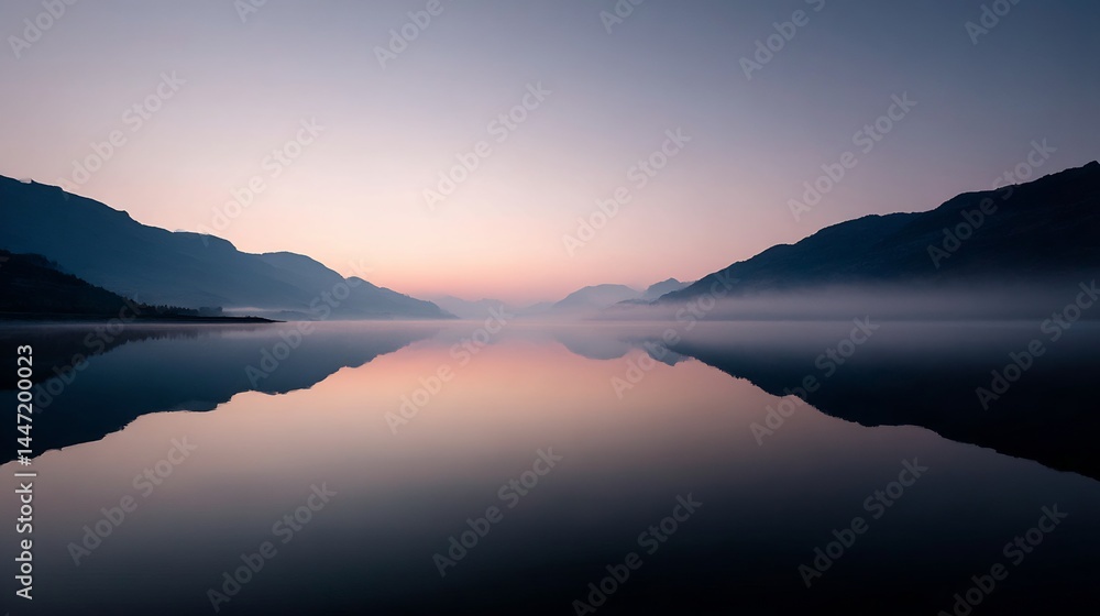 custom made wallpaper toronto digitalSerene lake reflection at dawn, with tranquil atmosphere and stunning mountains