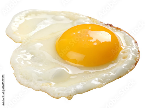 Obraz na płótnie Close-Up of Fried Egg with Yellow Yolk Isolate on transparent background cutout, PNG file, Cutout file w salonie