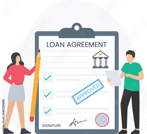 Loan agreement or lending contract, borrower terms or lender conditions, repayment schedule or installment plan, interest rate or loan charges, principal amount or loan sum, collateral agreement or se