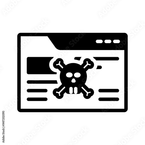 Vector solid black icon for Hacked site