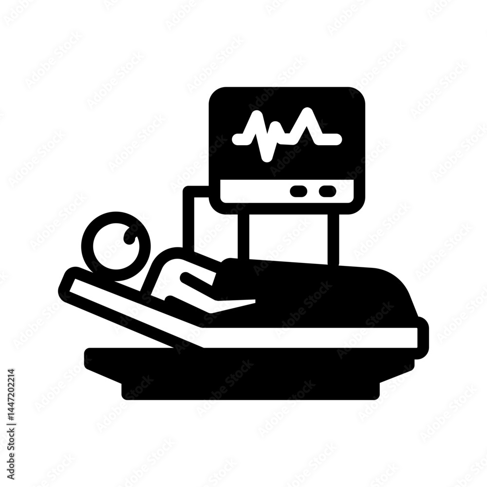 Vector solid black icon for Neurocritical care Vector solid black icon for Neurocritical care