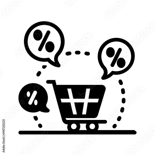 Vector solid black icon for Retail