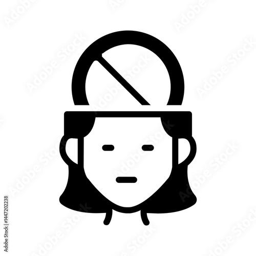 Vector solid black icon for Self restraint