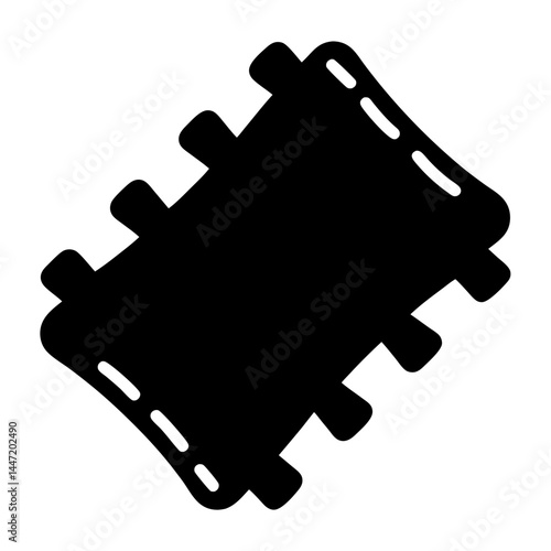 Stylized Black and White Illustration of a Rack of Ribs, vector  a BBQ Staple