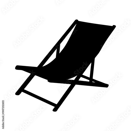 Silhouette of a Relaxing Beach Chair, vector  Perfect for Vacation Getaways