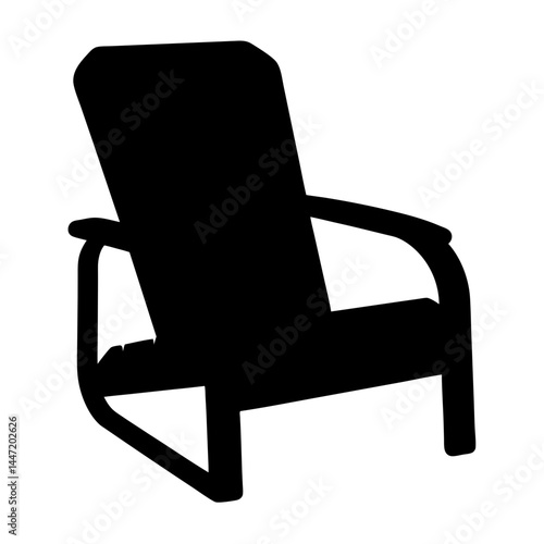 Silhouette of Adirondack Chair, vector  a cozy and comfortable symbol of relaxation