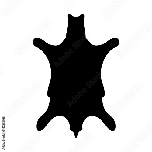 Silhouette of animal hide showing pelt, vector  a hunter's trophy on white