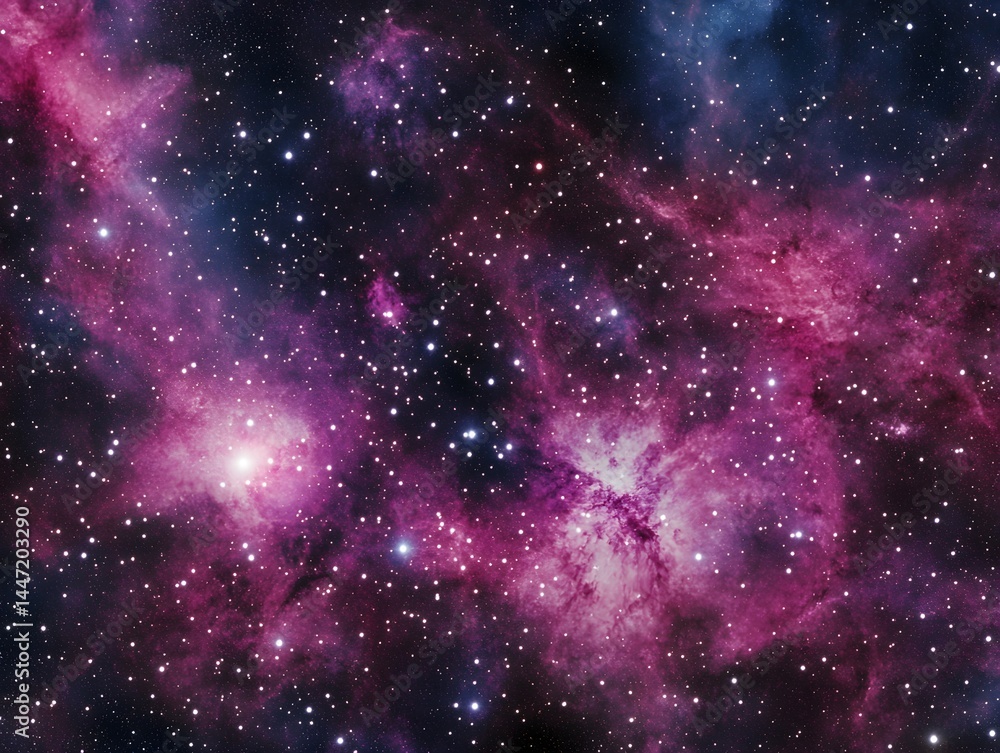 A Stunning View of a Vibrant Purple Nebula Filled with Sparkling Stars in the Vast Expanse of Space A Stunning View of a Vibrant Purple Nebula Filled with Sparkling Stars in the Vast Expanse of Space