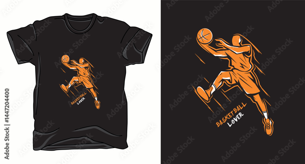Basketball lover player graphic vector t-shirt design print Basketball lover player graphic vector t-shirt design print