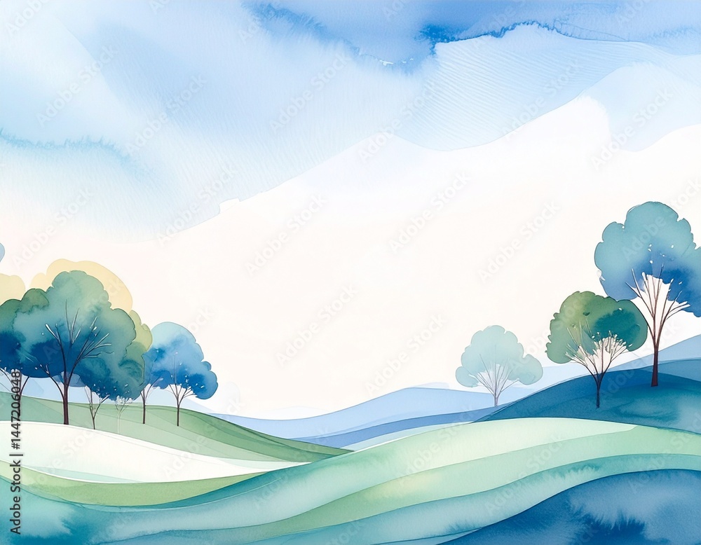 Fototapeta premium 緑が豊かな森の中の穏やかな景色