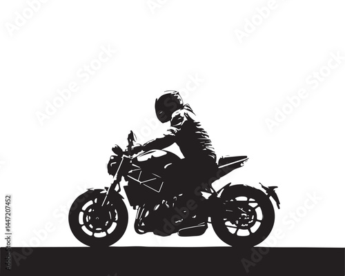 Motorcycle Rider Silhouette in Action